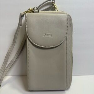 RFID blocking Elegant Cream Crossbody Bag